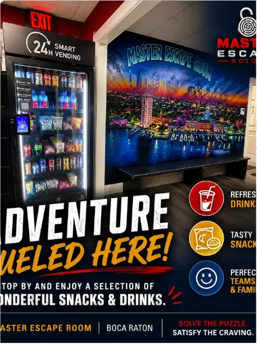 Stockd vending machine installed at Master Escape Room in Boca Raton