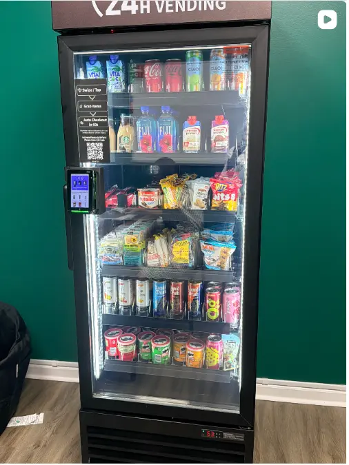 Fully stocked cashless vending machine